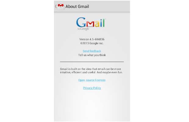 New Gmail version for Android