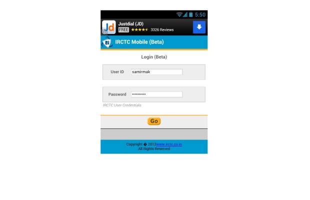 IRCTC Mobile App
