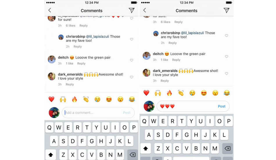 Instagram agrega accesos directos de Emoji para comentarios rápidos