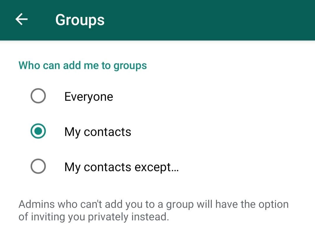 كيف تمنع شخصًا من إضافتك إلى مجموعات WhatsApp؟ 6