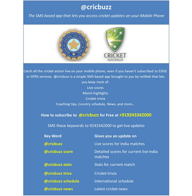 Cricbuzz schedule