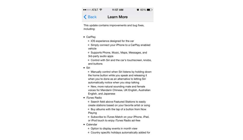 iOS 7.1 software update