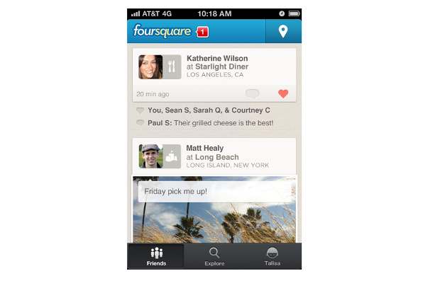 Redesigned Foursquare app