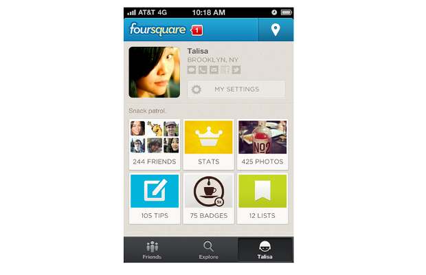 Redesigned Foursquare app