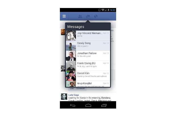 Facebook Android update