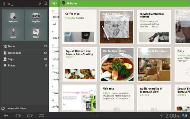 Evernote Android app