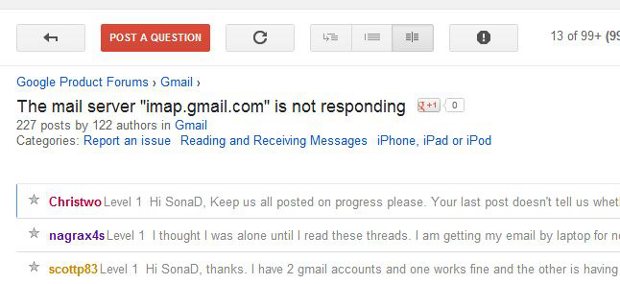 Google working to fix iOS Gmail snag