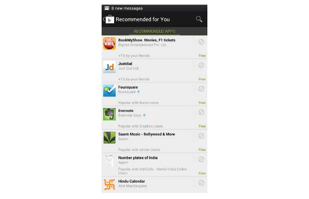 Google Play now offers app recommendations