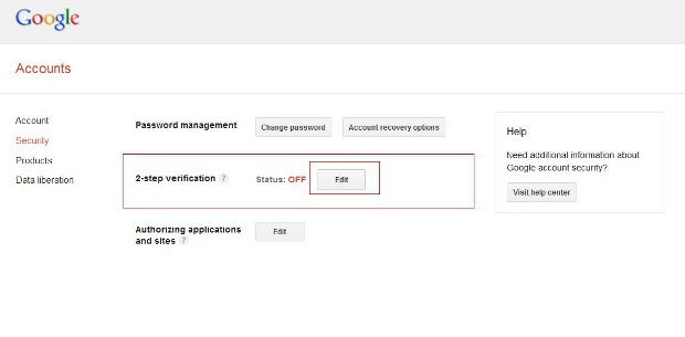 How to add two step authentication