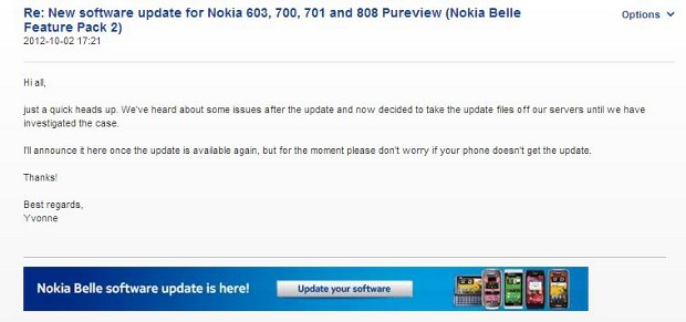 Nokia recalls the FP2 update