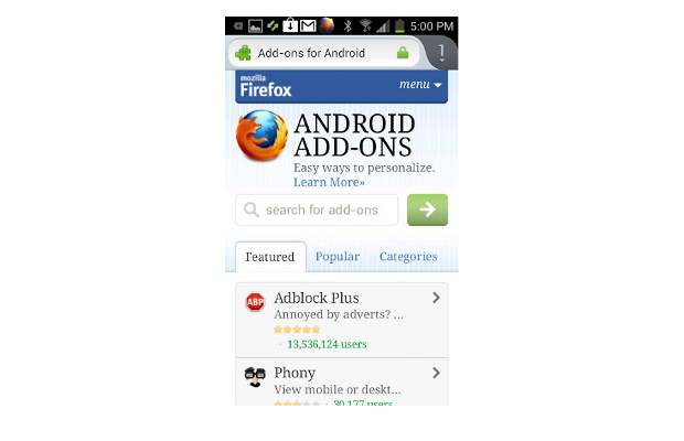 Firefox Android app
