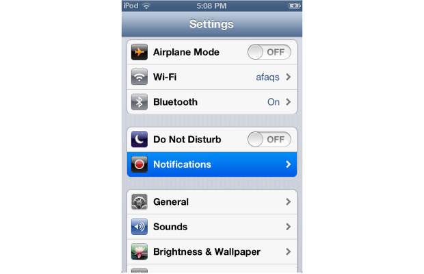 How to set notifications for apps on iOS 6