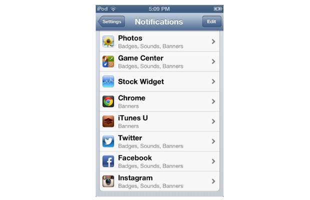 How to set notifications for apps on iOS 6