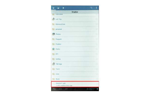 How to install .apk files using Dropbox