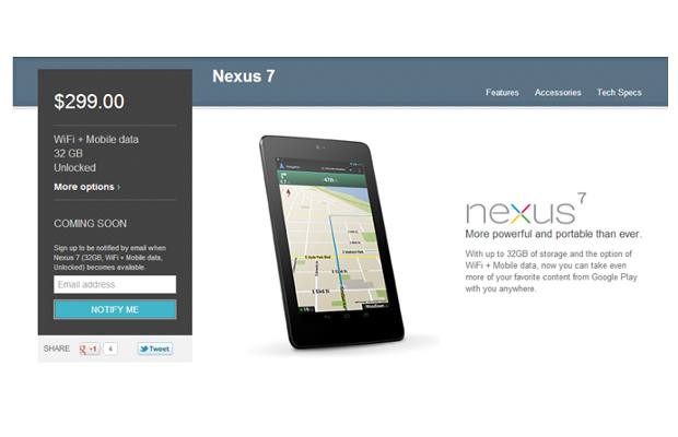 Google announces 32 GB Nexus 7 tablet