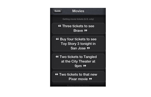 Apple Siri to book movie tickets