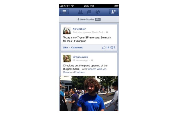 Facebook app updated for iOS, Android