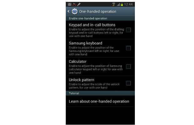How to enable one handed operations on Samsung Galaxy Note 2