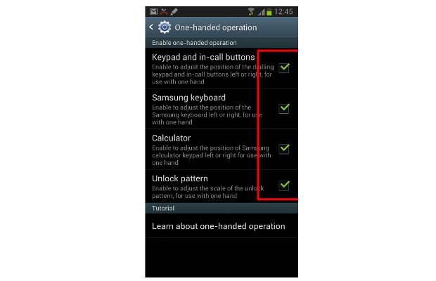 How to enable one handed operations on Samsung Galaxy Note 2