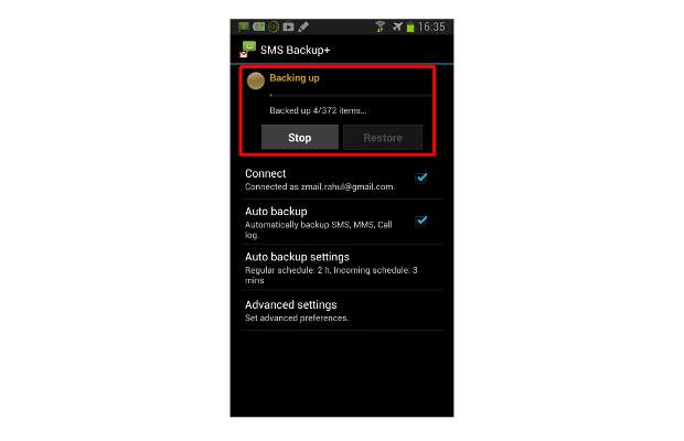 How to Backup SMS and call log to Gmail