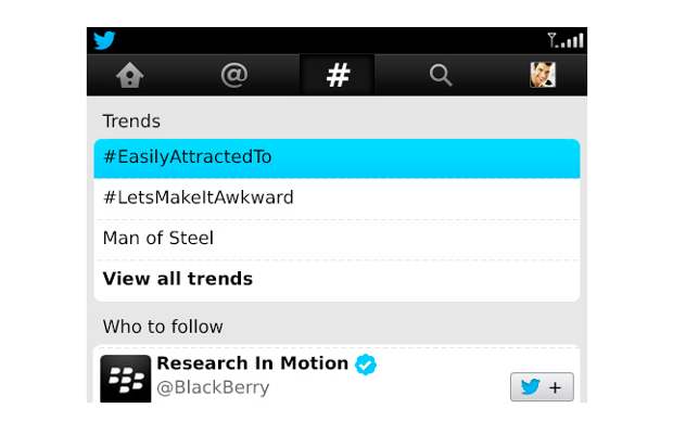 Twitter 4.0 for BlackBerry app