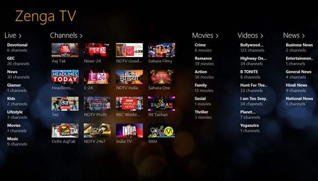 ZengaTV app now available for Window 8