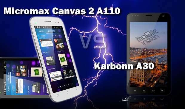 Micromax Canvas II vs Karbonn A30