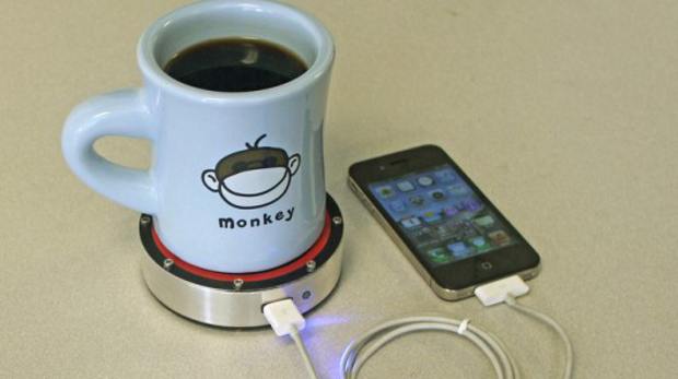 Now charge your devices with hot or cold beverages