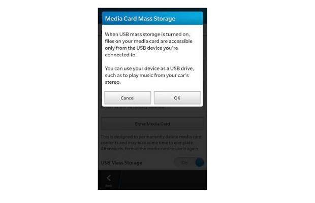 How To turn on the USB mass storage