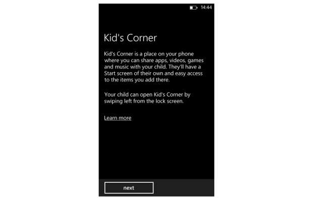 How to set up kids corner in Windows Phone 8