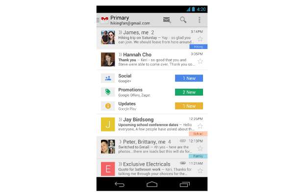 New Gmail Inbox facelift
