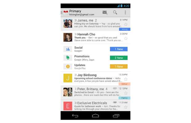 New Gmail Inbox facelift