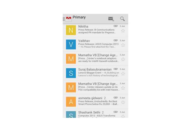 New Gmail version for Android