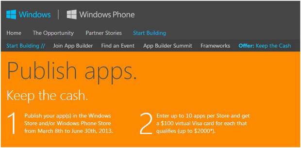 Microsoft offering $100,000 for Windows Phone 8 apps