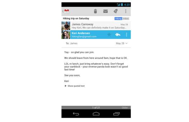 Android Gmail app gets an update