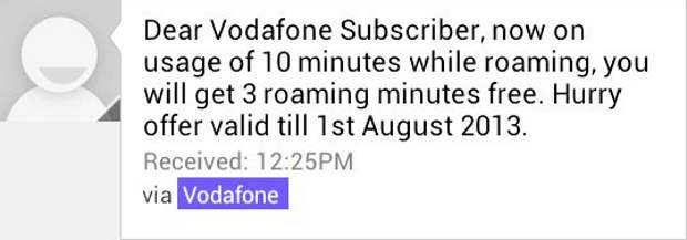 Vodafone offering free roaming to users