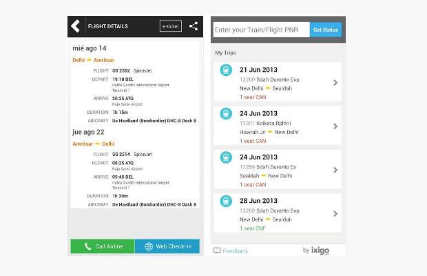 ixigo PNR status Android app