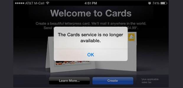 Apple quietly pulls plug from the Cards app