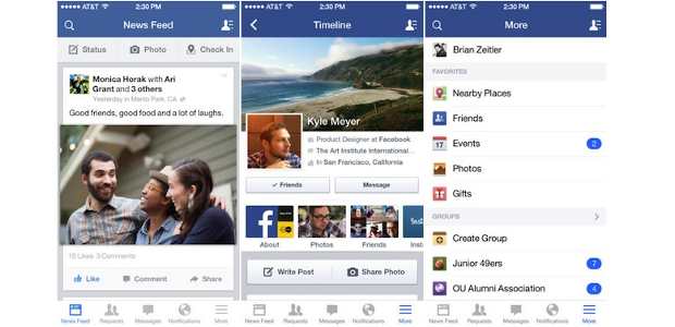 Facebook mobile app