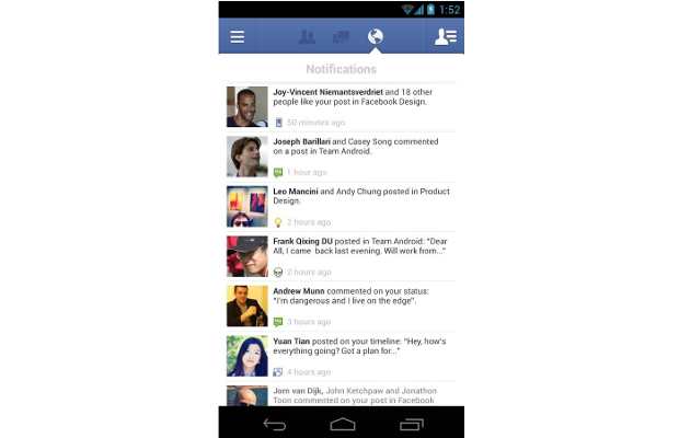 Facebook mobile app