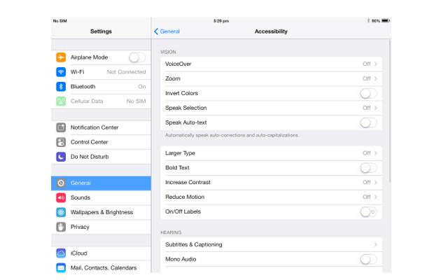 Procedure to reduce motion, parallax effect on iOS 7