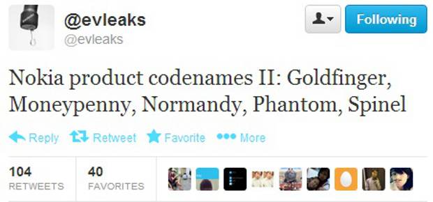 Upcoming Nokia product code names leaked