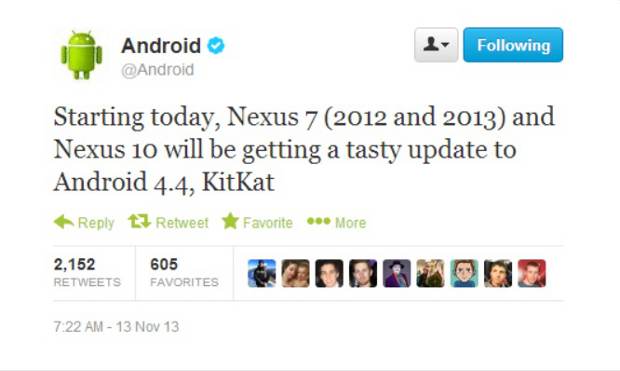 Google announces Android 4.4 KitKat for Nexus 7