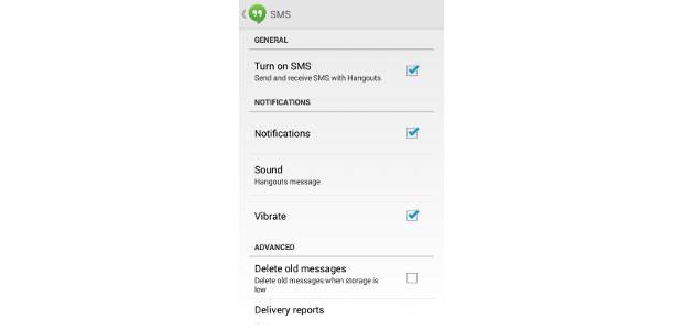 How to disable SMS in Hangouts for Android