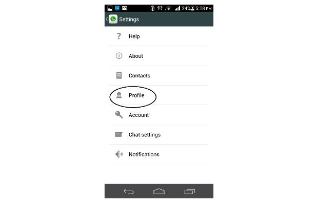 How to change profile picture and status