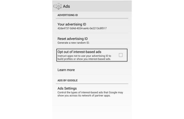How to disable interest based ads on Android