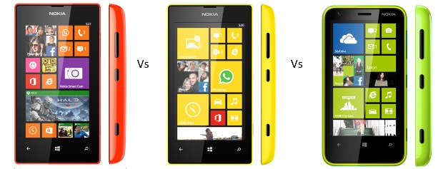 Nokia Lumia 525 vs Lumia 520 vs Lumia 620