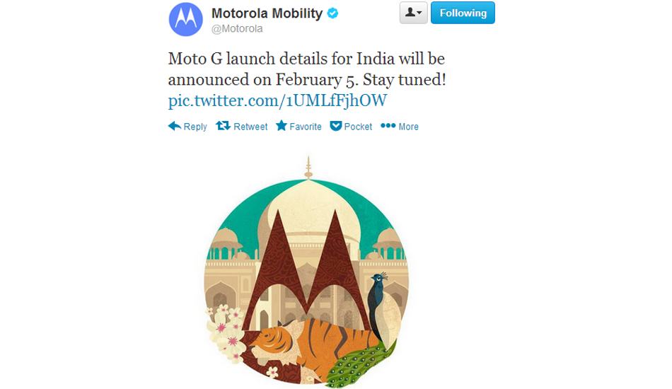 Moto G coming to India