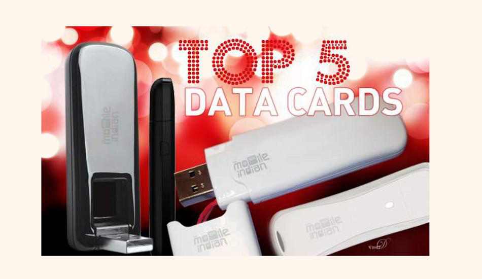 top five data cards