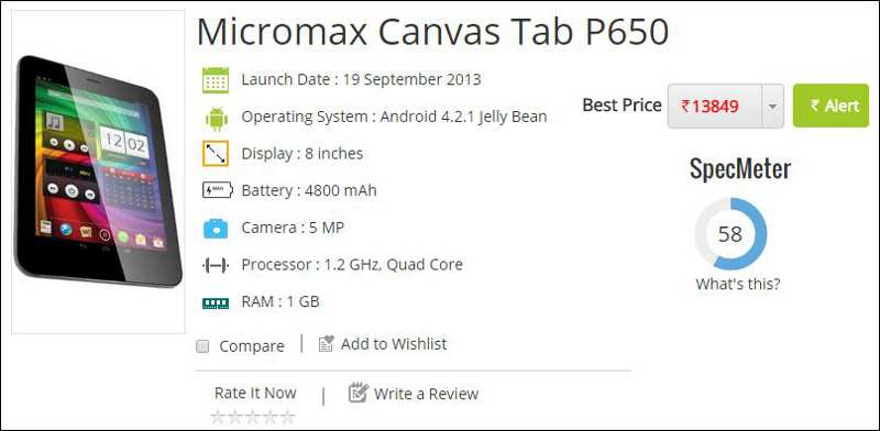 Micromax Canvas P650